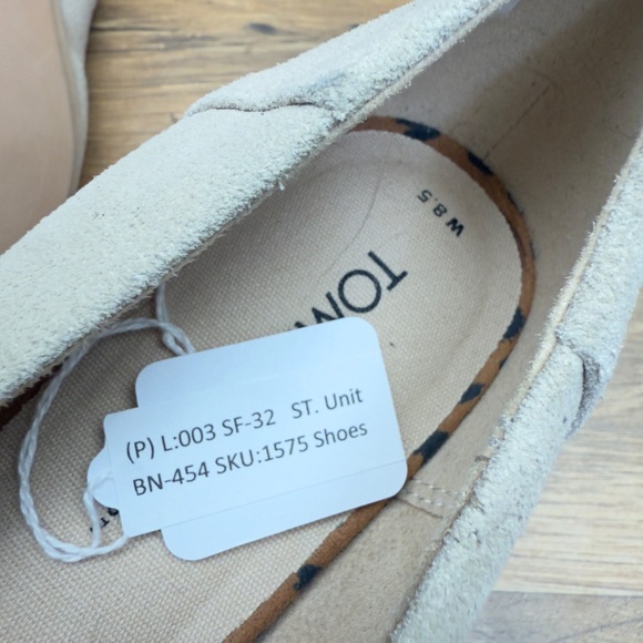 TOMS Womens 8.5 Jutti Neat Ballet Flats Casual Slip On Beige Suede Low Comfort - Picture 9 of 9